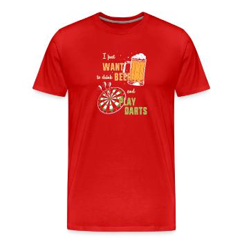 Dartpfeil de fléchettes - T-shirt bio Premium Homme - rouge - Devant - Damien (186cm)