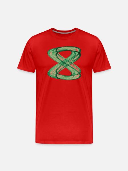 Intertwined Paths – Strange Attractor - Men's Premium Organic T-Shirt - red