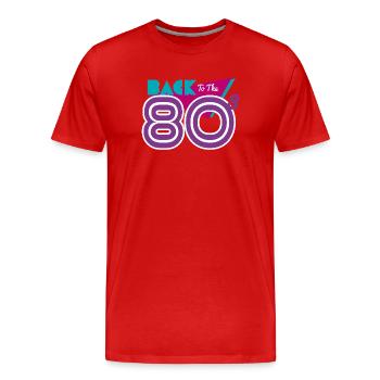Zurück in die 80er Jahre - Männer Premium Bio T-Shirt - Rot - Vorne - Damien (186cm)