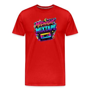 Midnight Mixtape 80s - Men's Premium Organic T-Shirt - red - Front - Damien (186cm)