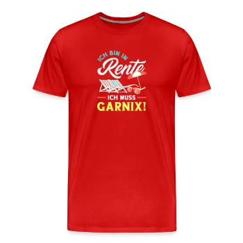 In Rente Gar Nix Liegestuhl - Männer Premium Bio T-Shirt - Rot - Vorne - Damien (186cm)