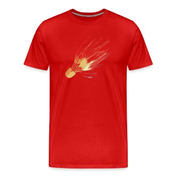 Art au trait rétro de volant - T-shirt bio Premium Homme - rouge - Devant - Damien (186cm)