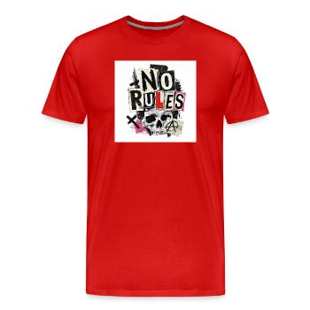 Pas de règles - T-shirt bio Premium Homme - rouge - Devant - Damien (186cm)