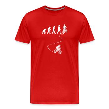Évolution du vélo - T-shirt bio Premium Homme - rouge - Devant - Damien (186cm)