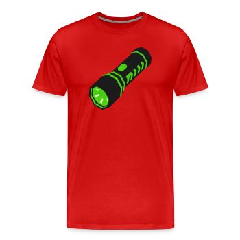 Taschenlampe Licht Icon - Männer Premium Bio T-Shirt - Rot - Vorne - Damien (186cm)