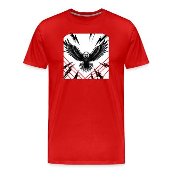 Tour de l’Aigle - Monochrome - T-shirt bio Premium Homme - rouge - Devant - Damien (186cm)