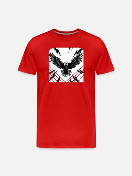 Eagle's Tower - Monochrome - Men's Premium Organic T-Shirt - red