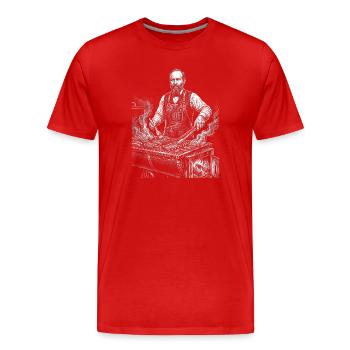 James Un barbecue grillé - T-shirt bio Premium Homme - rouge - Devant - Damien (186cm)