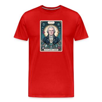 Carte de tarot John Quincy Adams - T-shirt bio Premium Homme - rouge - Devant - Damien (186cm)