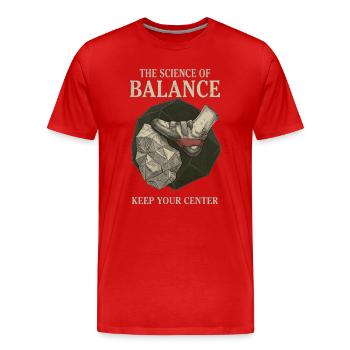 Science de l’équilibre des bloceurs - T-shirt bio Premium Homme - rouge - Devant - Damien (186cm)