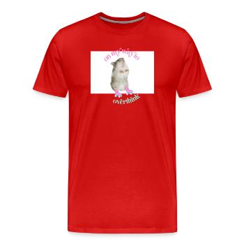 Trop réfléchir - T-shirt bio Premium Homme - rouge - Devant - Damien (186cm)