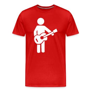 Gitarrist Silhouette Musik Design - Männer Premium Bio T-Shirt - Rot - Vorne - Damien (186cm)