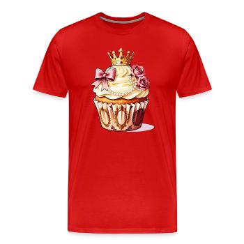 Cupcake Royale couronné - T-shirt bio Premium Homme - rouge - Devant - Damien (186cm)