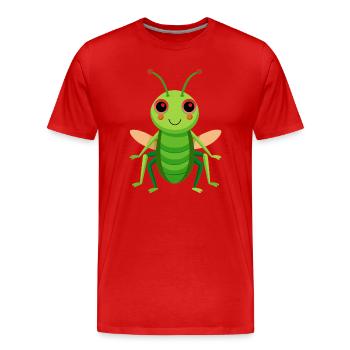 Cricket mignon - T-shirt bio Premium Homme - rouge - Devant - Damien (186cm)