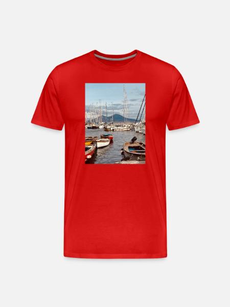 Harbour nautical landscape - Men's Premium Organic T-Shirt - red