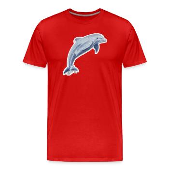 Dolphin Lucky Leap - Sonja von Staden - T-shirt bio Premium Homme - rouge - Devant - Damien (186cm)