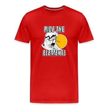 Squelette du Wave Rider - T-shirt bio Premium Homme - rouge - Devant - Damien (186cm)