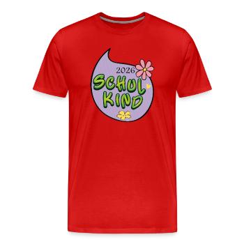 Schulkind 2026  - Männer Premium Bio T-Shirt - Rot - Vorne - Damien (186cm)