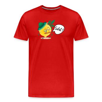 Citron Moustache Papa - T-shirt bio Premium Homme - rouge - Devant - Damien (186cm)