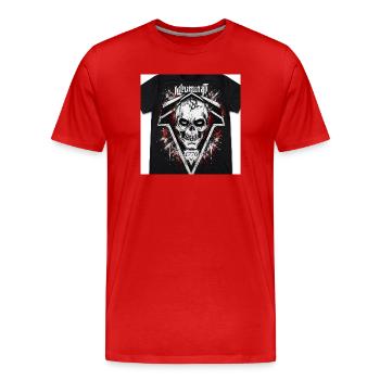 Géométrie du crâne 1776 Triangle - T-shirt bio Premium Homme - rouge - Devant - Damien (186cm)