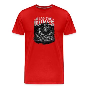 Lisez les Runes : Voyante des Runes - T-shirt bio Premium Homme - rouge - Devant - Damien (186cm)