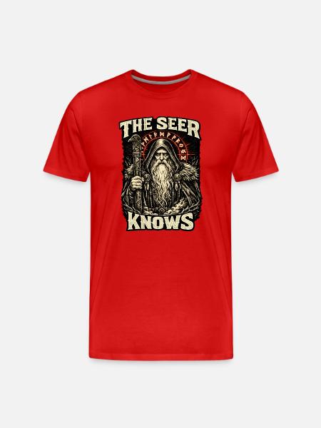 The Seer Knows - Men's Premium Organic T-Shirt - red