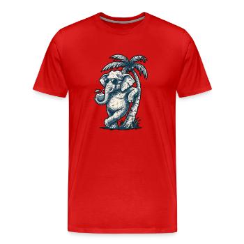 Glace Éléphant Cool - T-shirt bio Premium Homme - rouge - Devant - Damien (186cm)