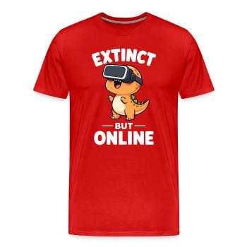 Dino T-Rex Gaming en réalité virtuelle - T-shirt bio Premium Homme - rouge - Devant - Damien (186cm)