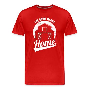 Grange signifie maison - T-shirt bio Premium Homme - rouge - Devant - Damien (186cm)