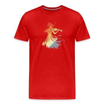 Look vintage de violoniste - T-shirt bio Premium Homme - rouge - Devant - Damien (186cm)