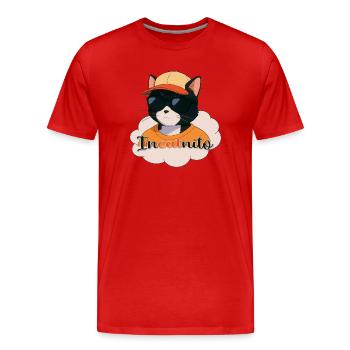 Chat Urbain Incatnito - T-shirt bio Premium Homme - rouge - Devant - Damien (186cm)