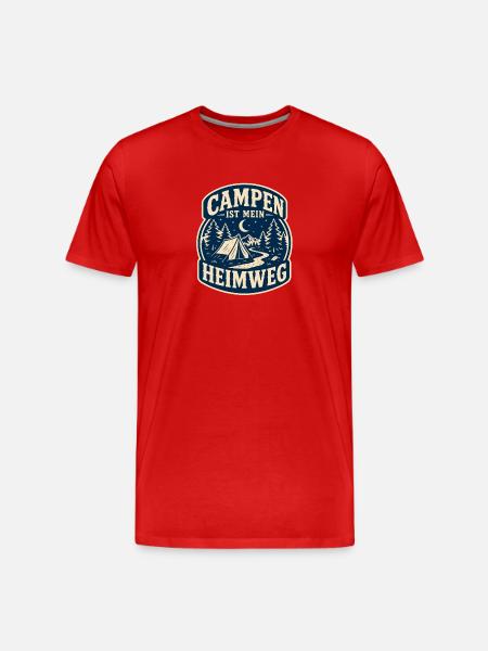 Campen ist mein Heimweg - Männer Premium Bio T-Shirt - Rot