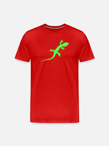 Neon Gecko Silhouette - Men's Premium Organic T-Shirt - red