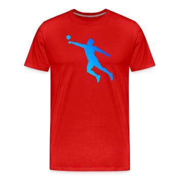 Idée de cadeau pour jouer au ballon au poing et un athlète de balle - T-shirt bio Premium Homme - rouge - Devant - Damien (186cm)