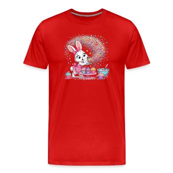 Magie de la cuisson de lapins avec des vermicelles - T-shirt bio Premium Homme - rouge - Devant - Damien (186cm)