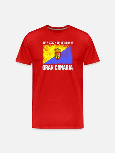 Inseltrip Gran Canaria - Männer Premium Bio T-Shirt - Rot