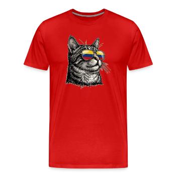 Drapeau du Chat Colombien Colombie - T-shirt bio Premium Homme - rouge - Devant - Damien (186cm)