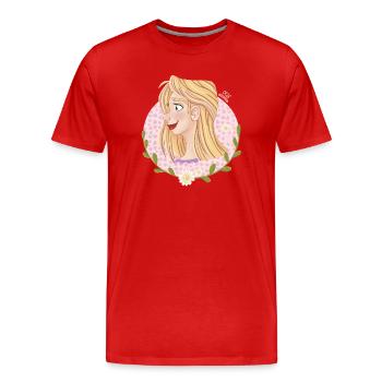 Portrait de fleurs pastel - T-shirt bio Premium Homme - rouge - Devant - Damien (186cm)