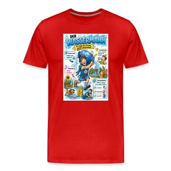 Der Wassermann – die Lösung eimerweise - Männer Premium Bio T-Shirt - Rot - Vorne - Damien (186cm)