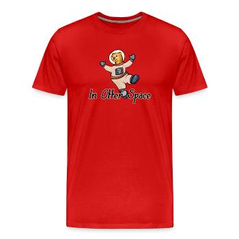 Dans Otter Space Astronaut - T-shirt bio Premium Homme - rouge - Devant - Damien (186cm)
