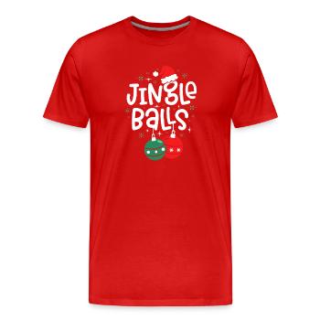 Boules de Jonclou pour les Fêtes - T-shirt bio Premium Homme - rouge - Devant - Damien (186cm)