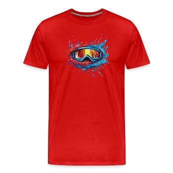 Lunettes de surf - T-shirt bio Premium Homme - rouge - Devant - Damien (186cm)