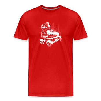 Graphisme des patins à roulettes - T-shirt bio Premium Homme - rouge - Devant - Damien (186cm)