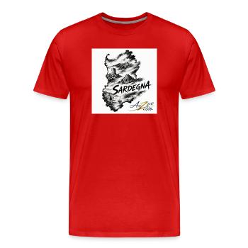 Azzo Sardegna  - Männer Premium Bio T-Shirt - Rot - Vorne - Damien (186cm)