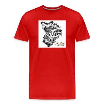 Azzo Calabria Skizzenkarte  - Männer Premium Bio T-Shirt - Rot - Vorne - Damien (186cm)