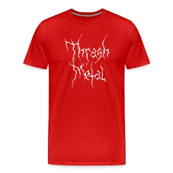 Thrash Metal logo - Men's Premium Organic T-Shirt - red - Front - Damien (186cm)