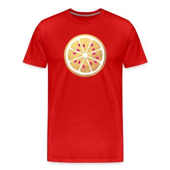 Fête Lemon Pink Gold Cocktail Fun Summer Célébration - T-shirt bio Premium Homme - rouge - Devant - Damien (186cm)