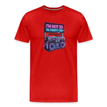 Ich Bin Nicht 30 Ich Bin 20 Zehn Geburtstag - Männer Premium Bio T-Shirt - Rot - Vorne - Damien (186cm)
