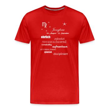 Jungfrau_Sternzeichen - Männer Premium Bio T-Shirt - Rot - Vorne - Damien (186cm)