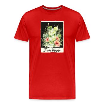 Barman de cocktails Mojito pour enterrement de vie de garçon - T-shirt bio Premium Homme - rouge - Devant - Damien (186cm)